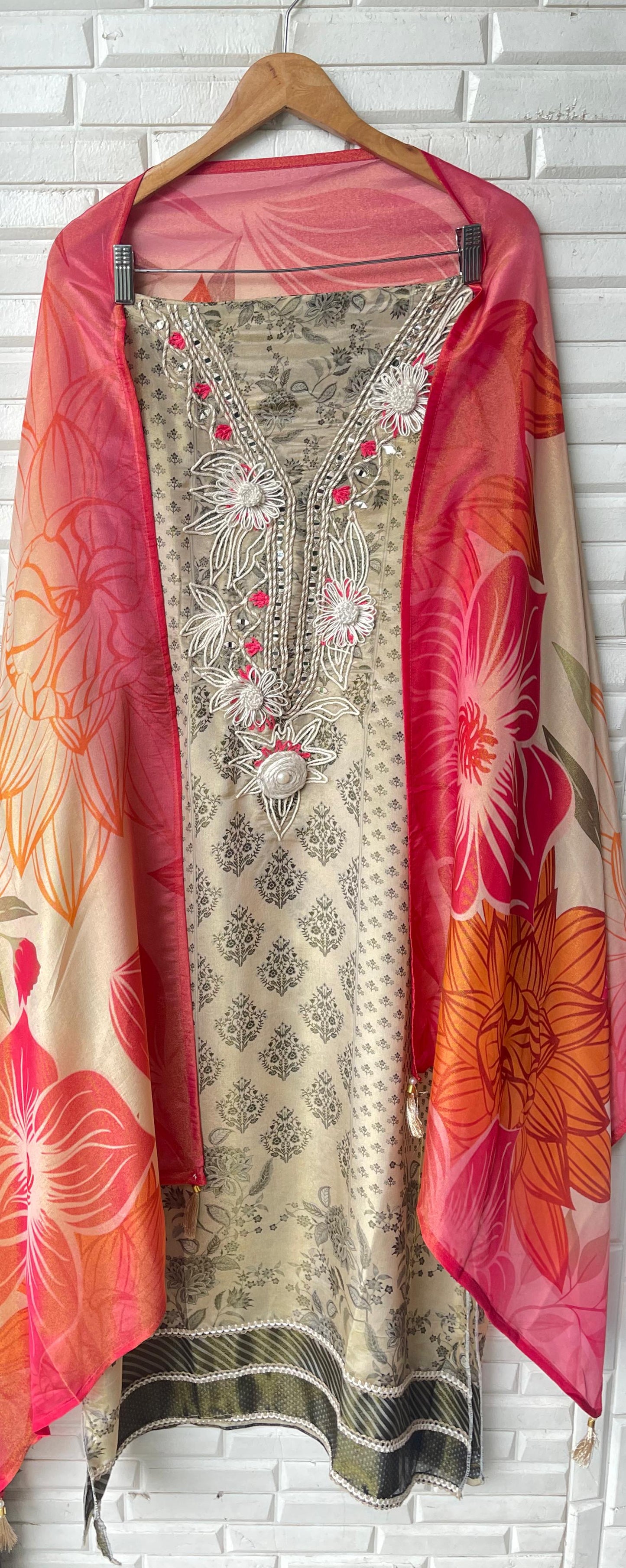 Shimmer silk unstitched ladies suit Rc17645