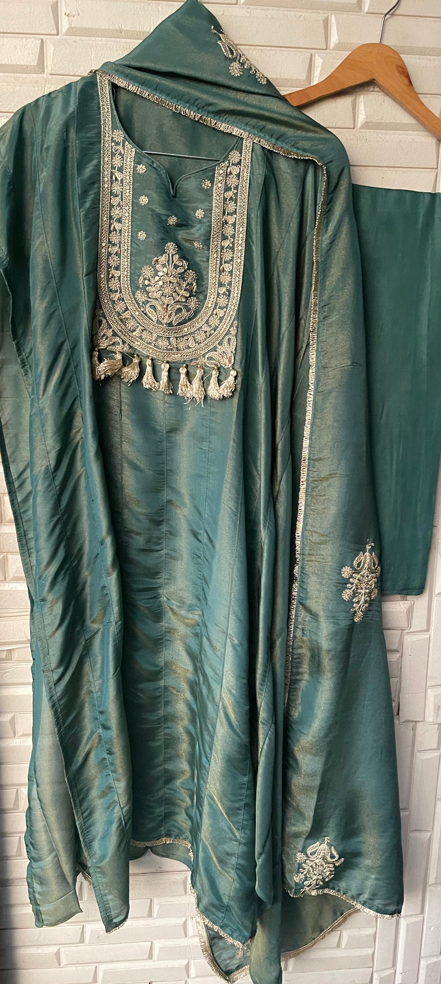 Shimmer silk semi stitched ladies suit Rc17533 (b)