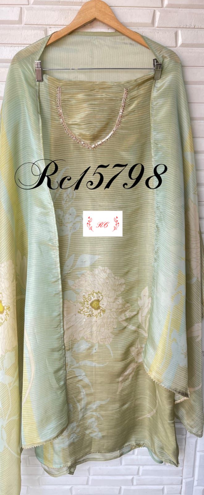 Shimmer silk unstitched ladies suit Rc15798