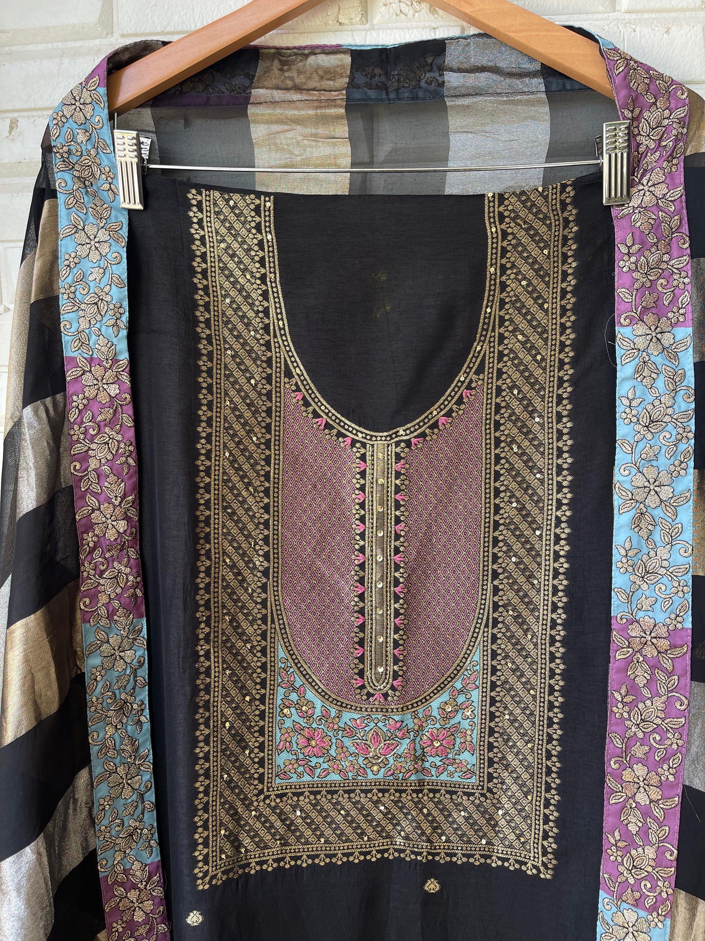 Banarasi tassar silk unstitched ladies suit Rc17722 (c)