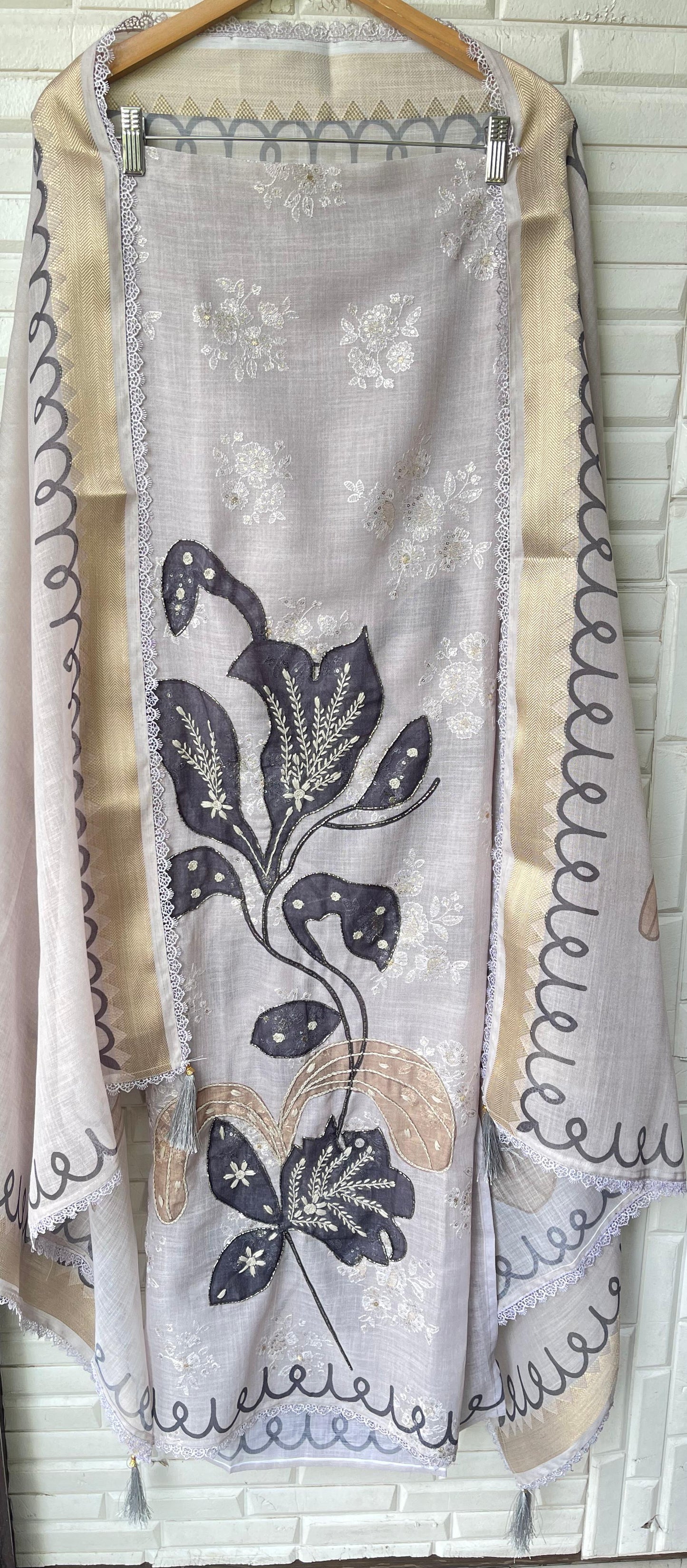 Linen cotton unstitched ladies suit Rc17323