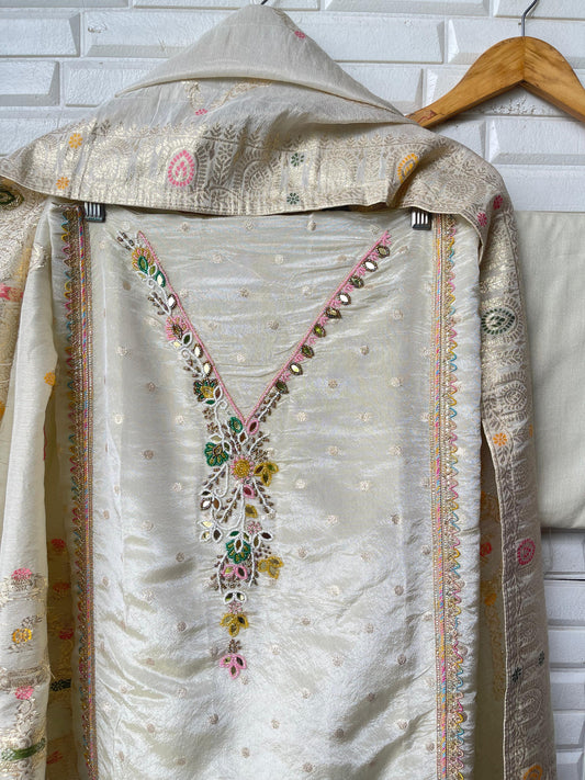 Shimmer silk unstitched ladies suit Rc17563