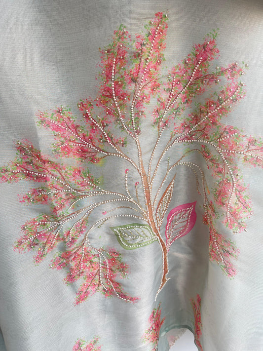 Shimmer linen silk unstitched ladies suit Rc18357