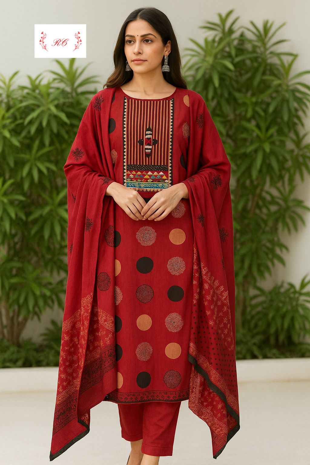 Cotton khadi unstitched ladies suit Rc17583 (a)