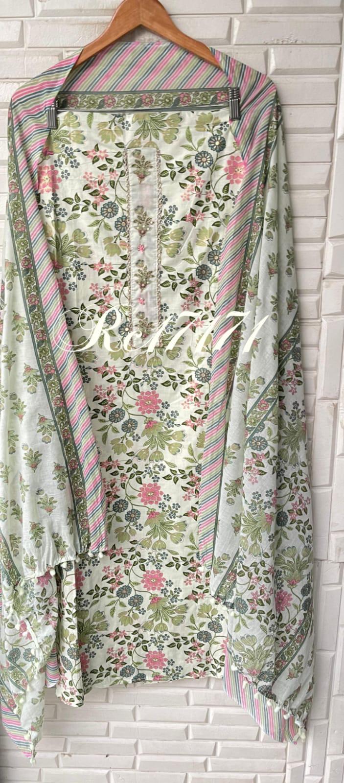 Cotton Printed Unstitched Ladies Suit Rc 17171