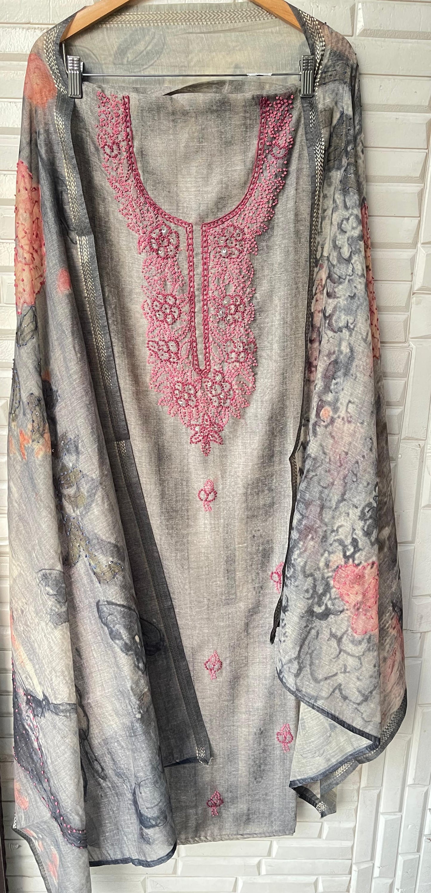 Linen silk unstitched ladies suit Rc17723 (b)