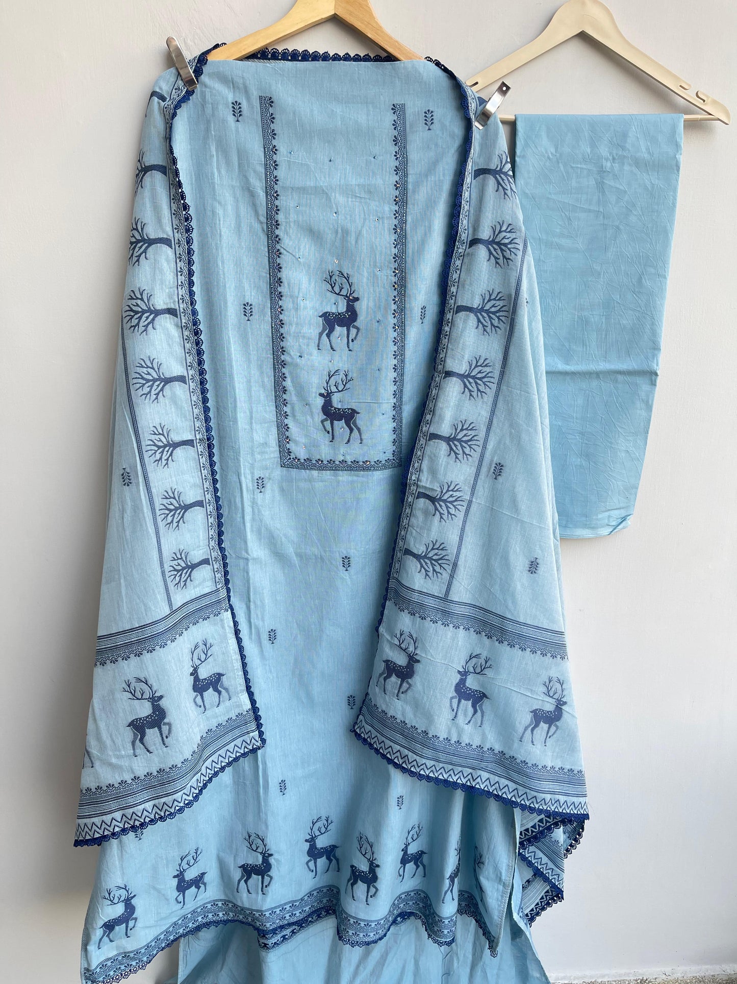 Linen fabric unstitched ladies suit Rc18419