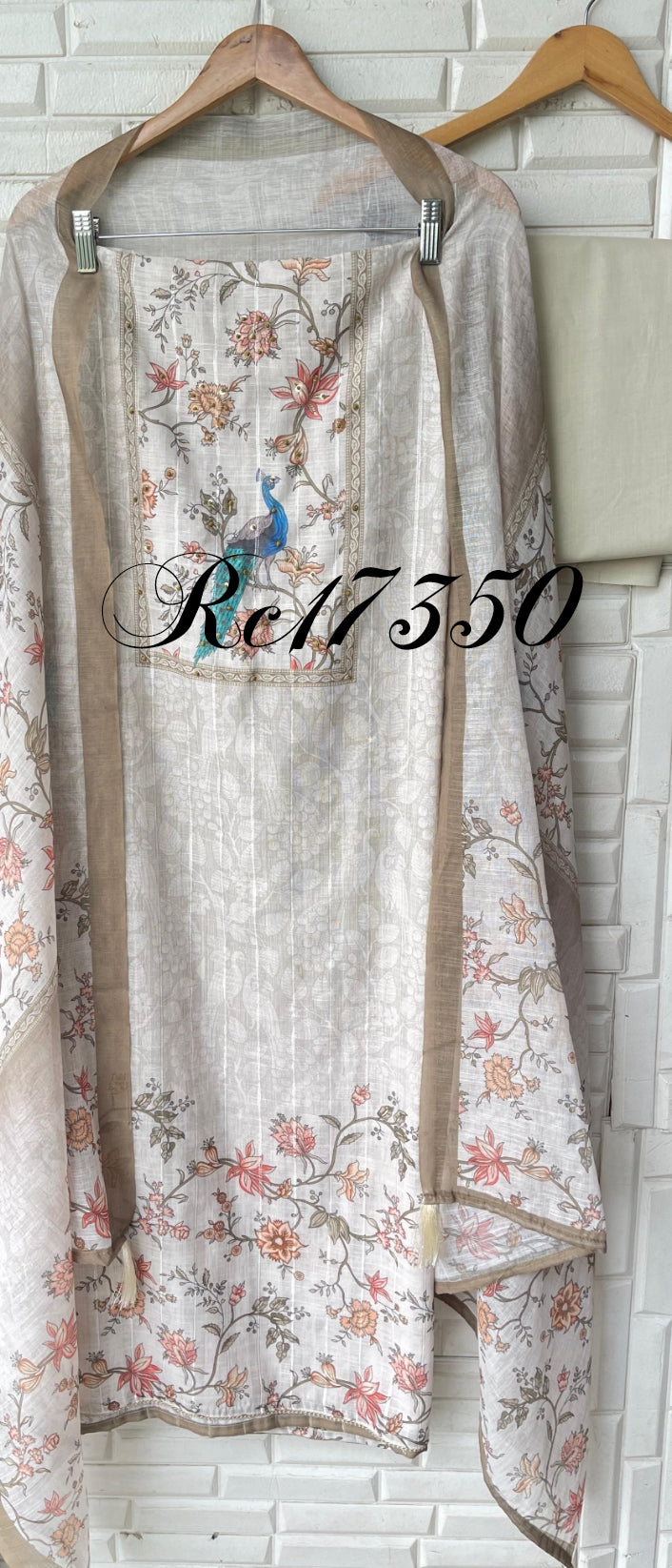Linen cotton unstitched ladies suit Rc17350