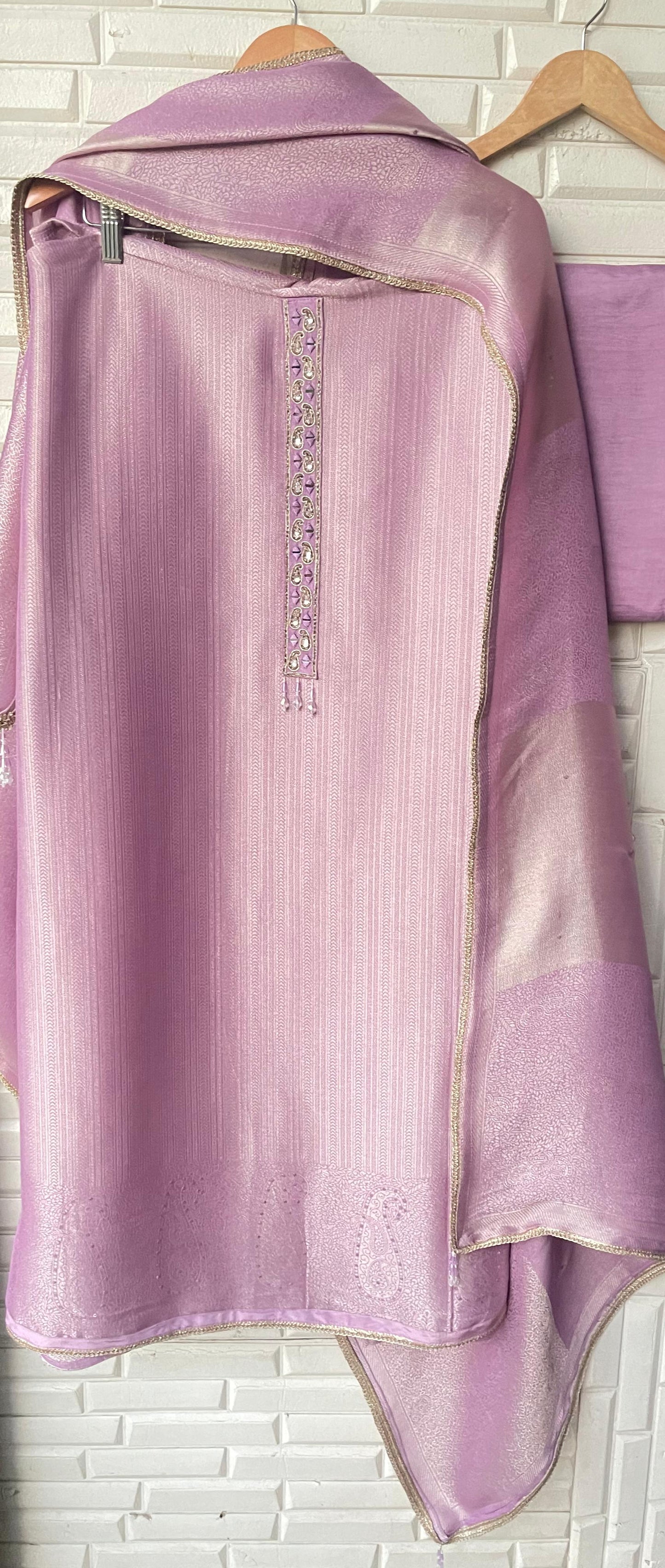 Pure brocade silk unstitched ladies suit Rc17812