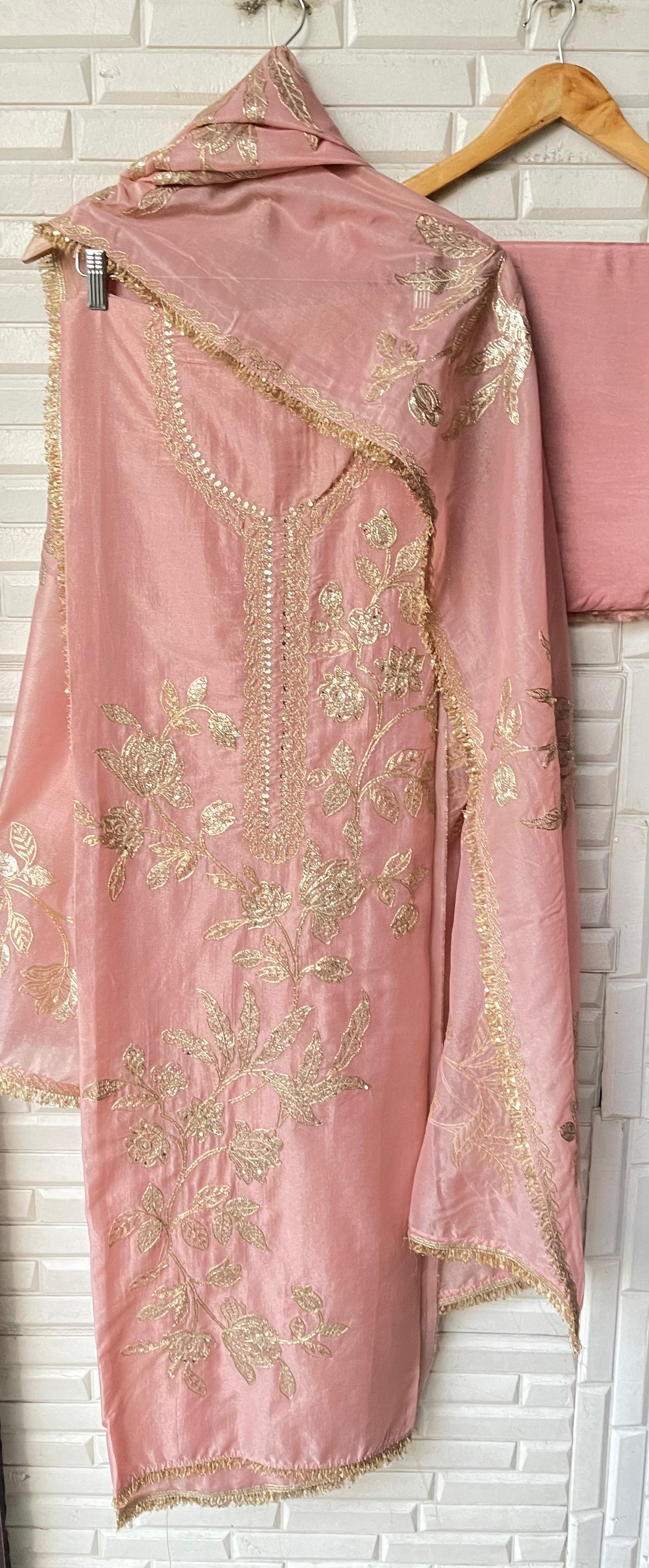 Weaving shimmer silk unstitched ladies suit Rc17689(b)