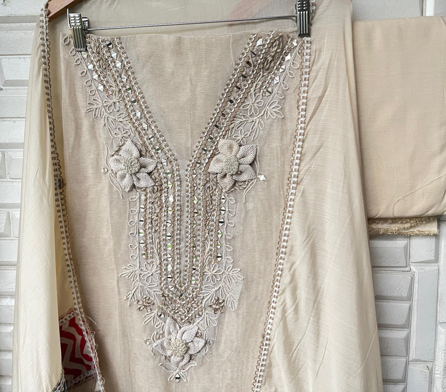 Jute linen unstitched ladies suit Rc17359