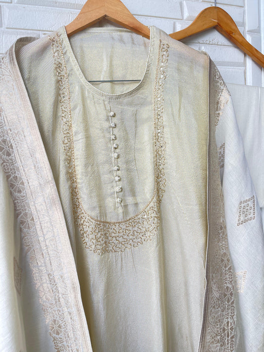 Shimmer silk unstitched ladies suit Rc17641