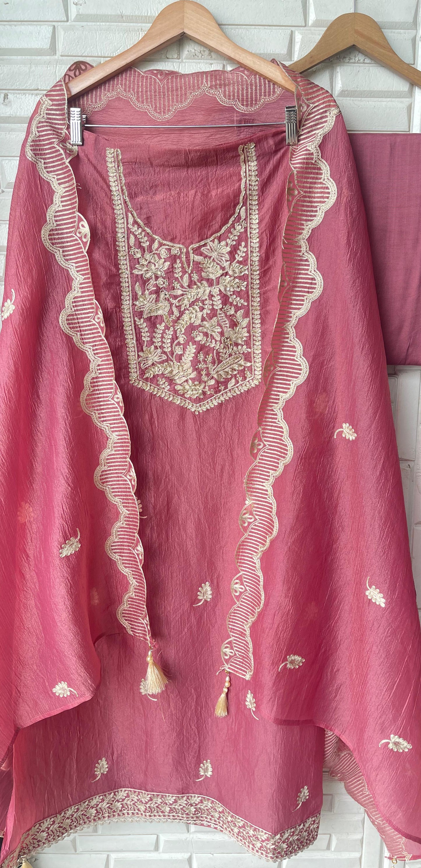 Crushed shimmer silk unstitched ladies suit Rc17642 (b)