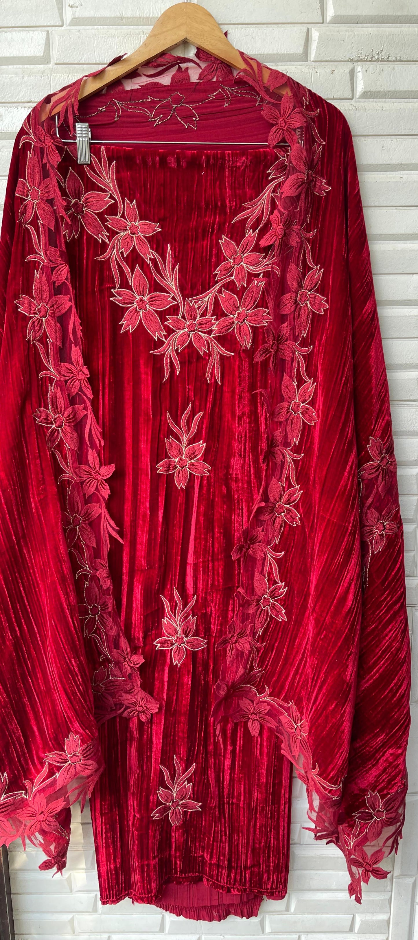 Crushed velvet unstitched ladies suit Rc17862 (b)