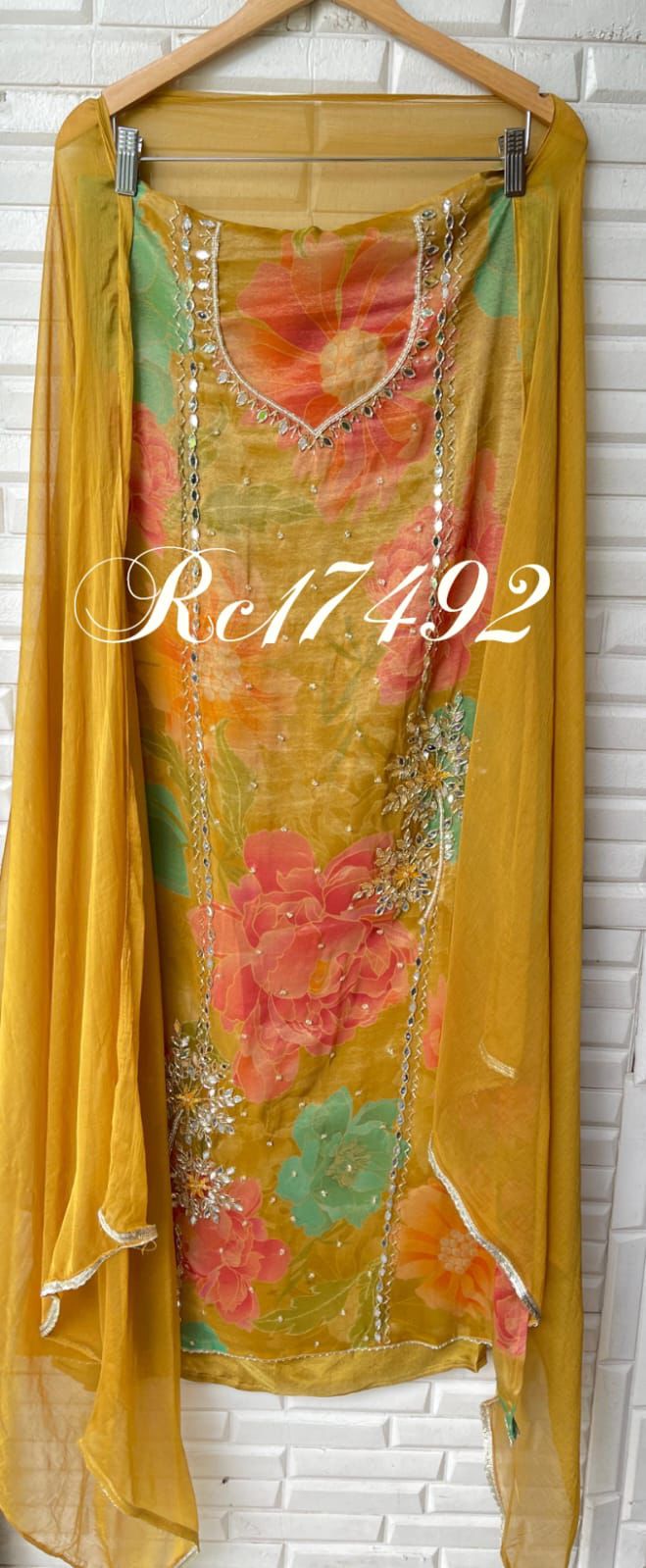 Organza unstitched ladies suit Rc17492