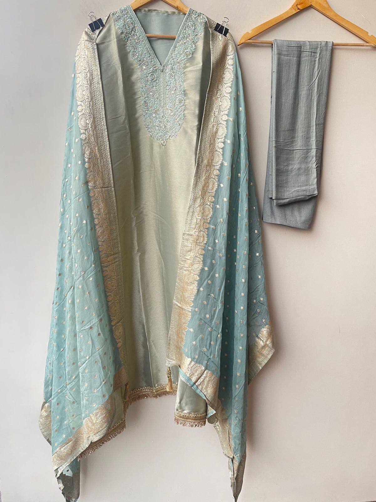 Pure Giraffe Shimmer Silk Luxury Unstitched Suit Set