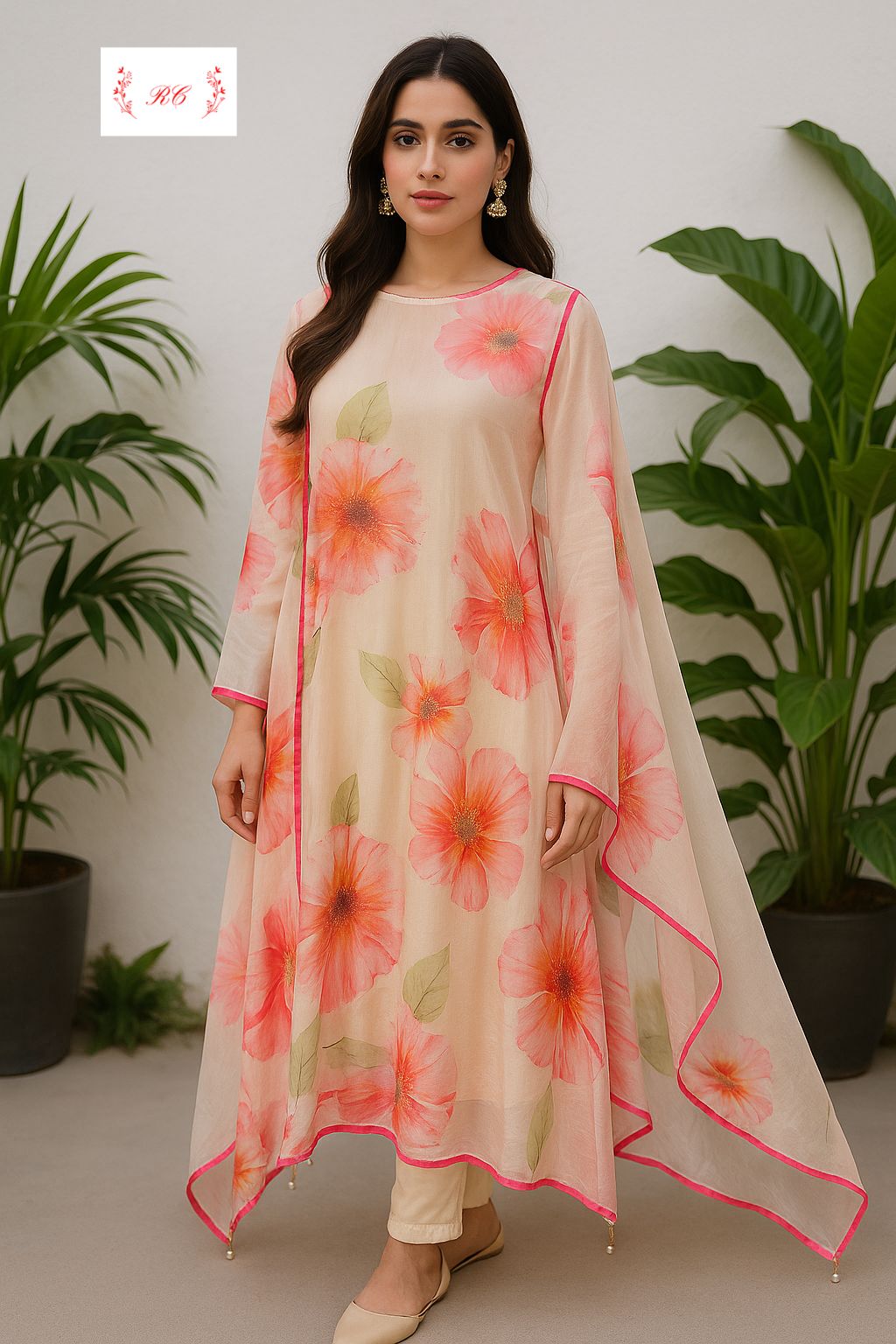 Paper silk unstitched ladies suit Rc17503