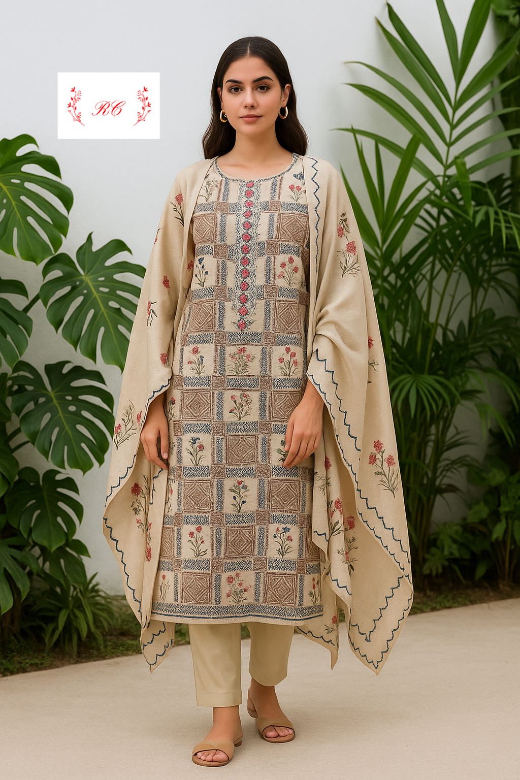 Tasser silk unstitched ladies suit Rc17546