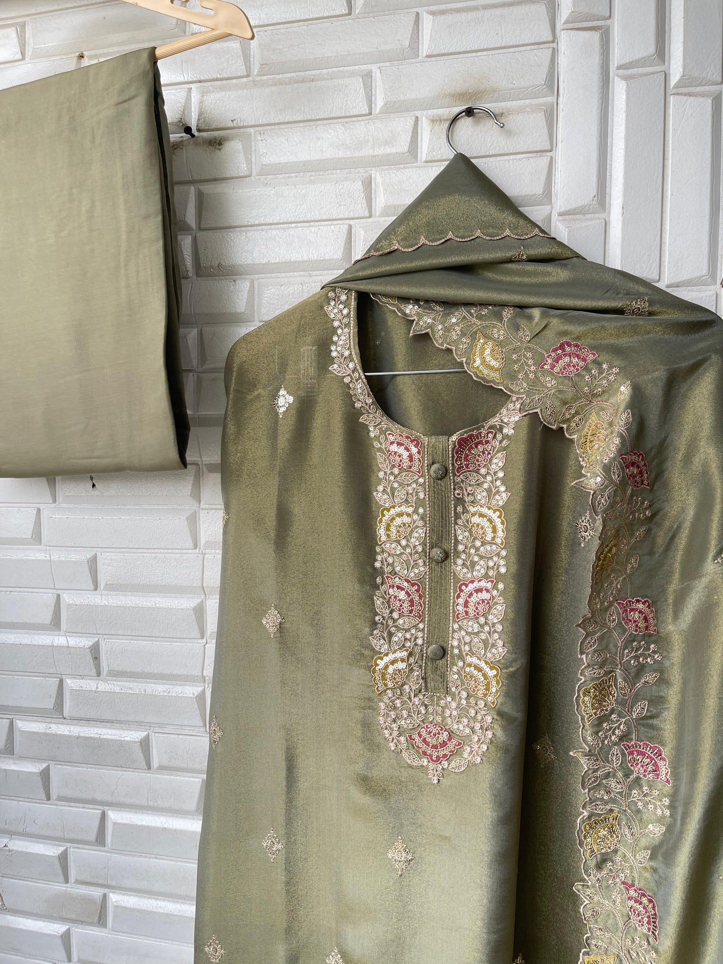 Shimmer silk unstitched ladies suit Rc 16044