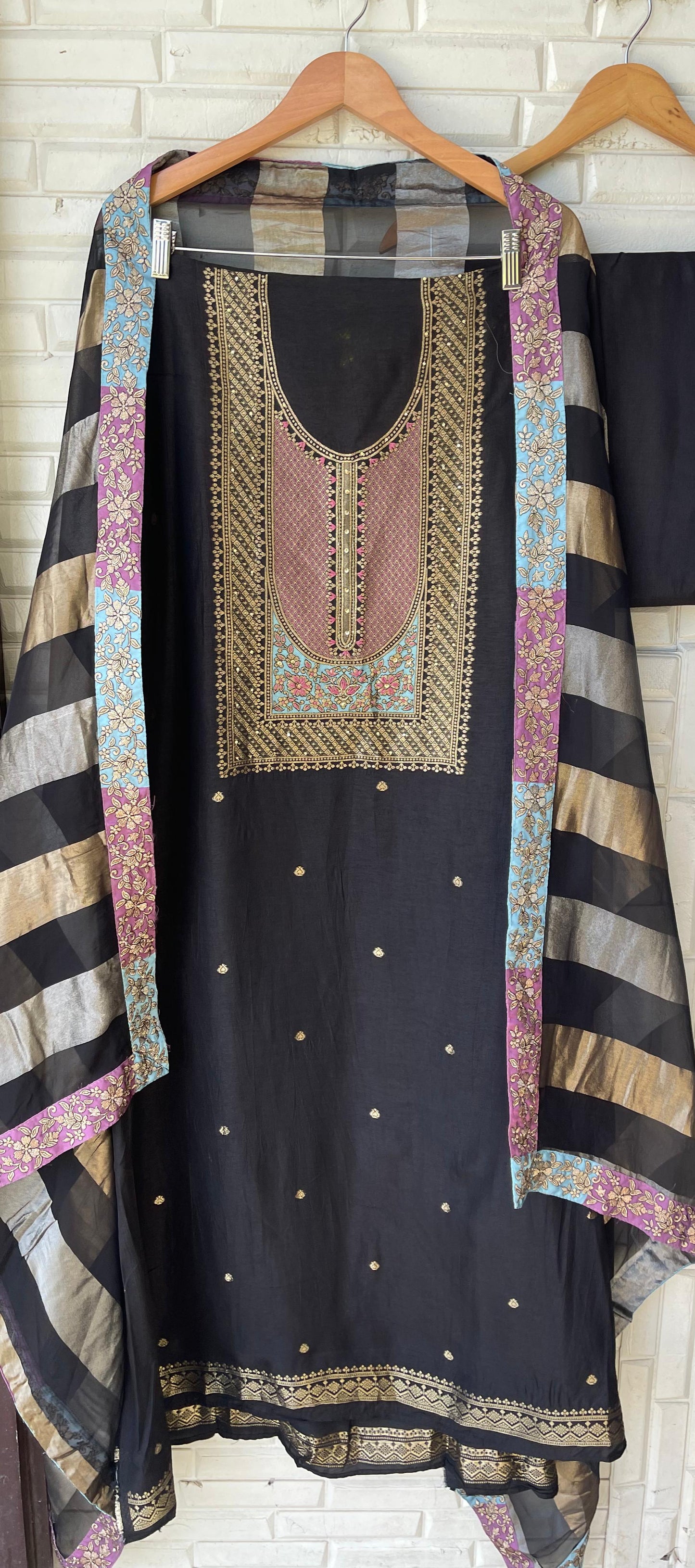 Banarasi tassar silk unstitched ladies suit Rc17722 (c)