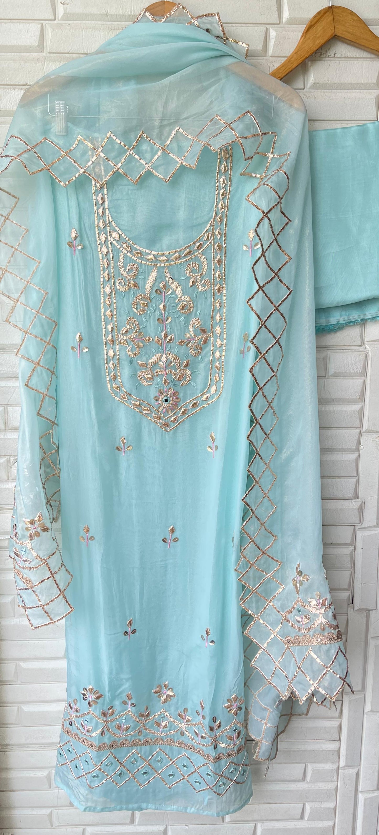 Glass organza unstitched ladies suit Rc17595 (a)