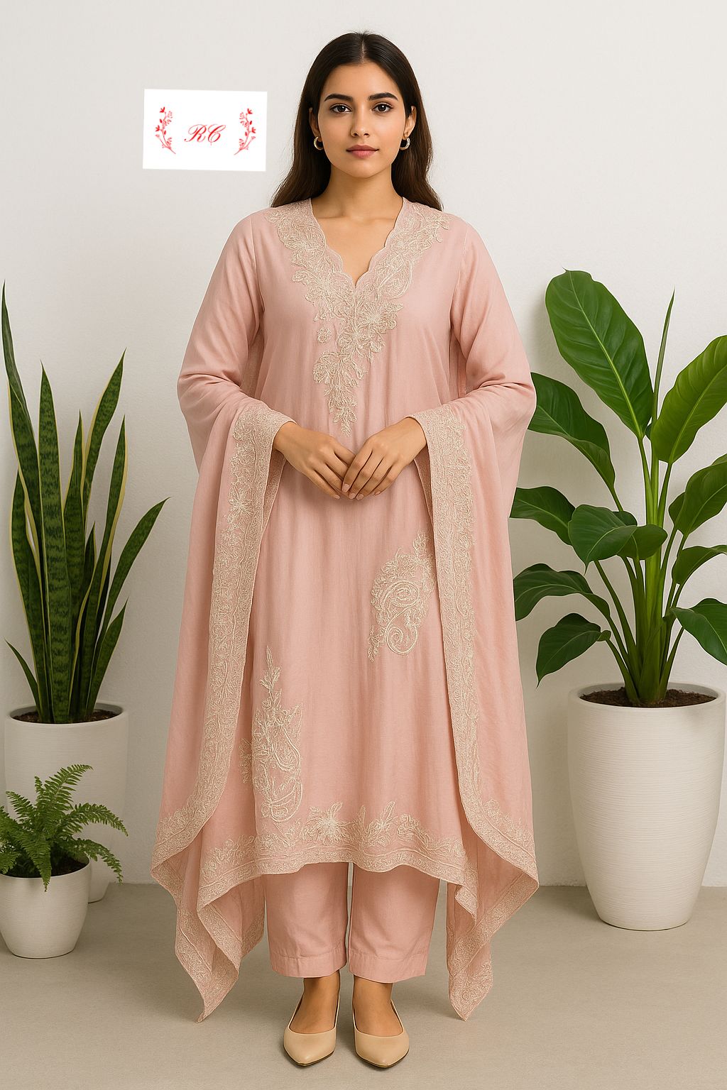 Muslin silk unstitched ladies suit Rc17620