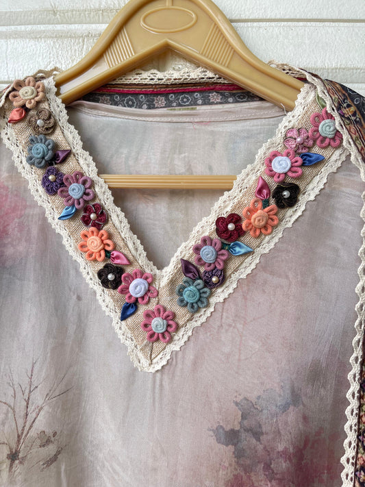 Muslin silk unstitched ladies suit Rc16951