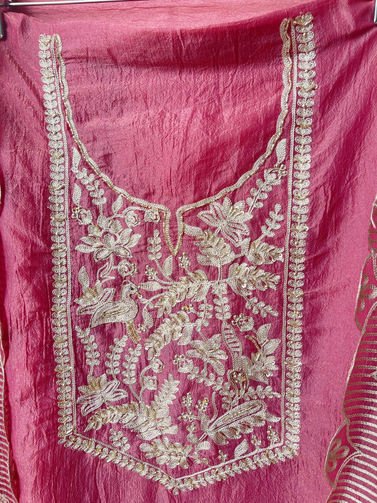Crushed shimmer silk unstitched ladies suit Rc17642 (b)