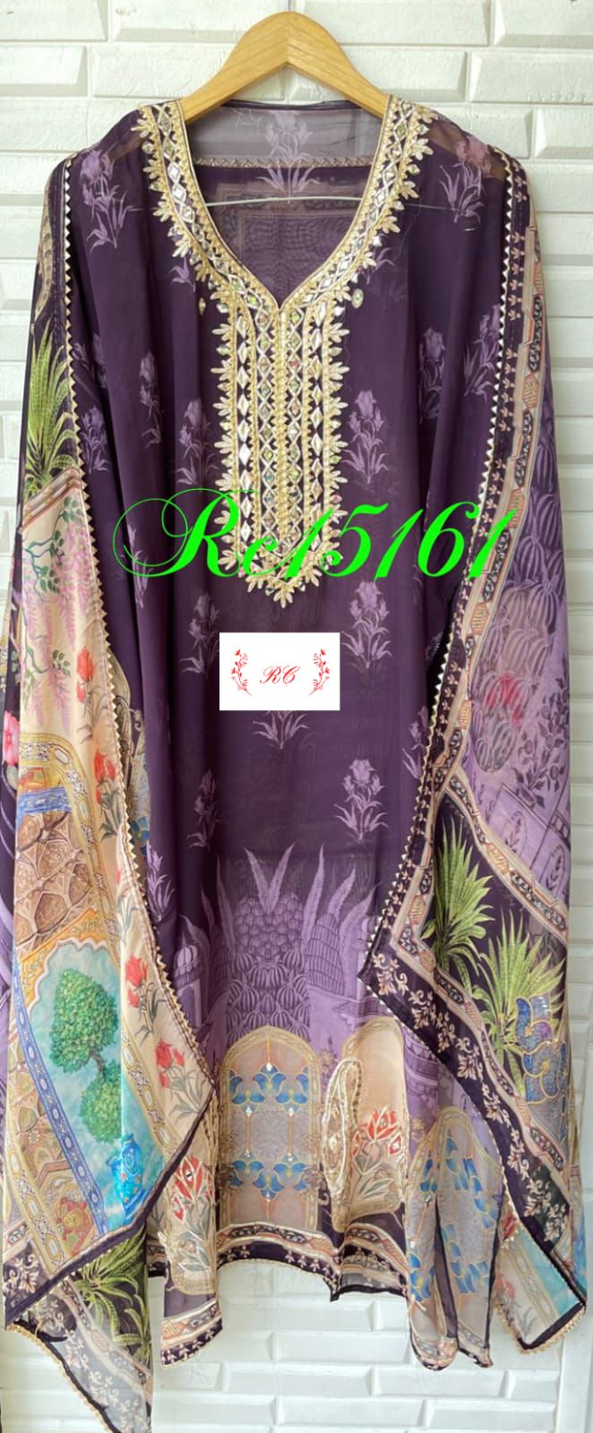 Organza unstitched ladies suit Rc15161