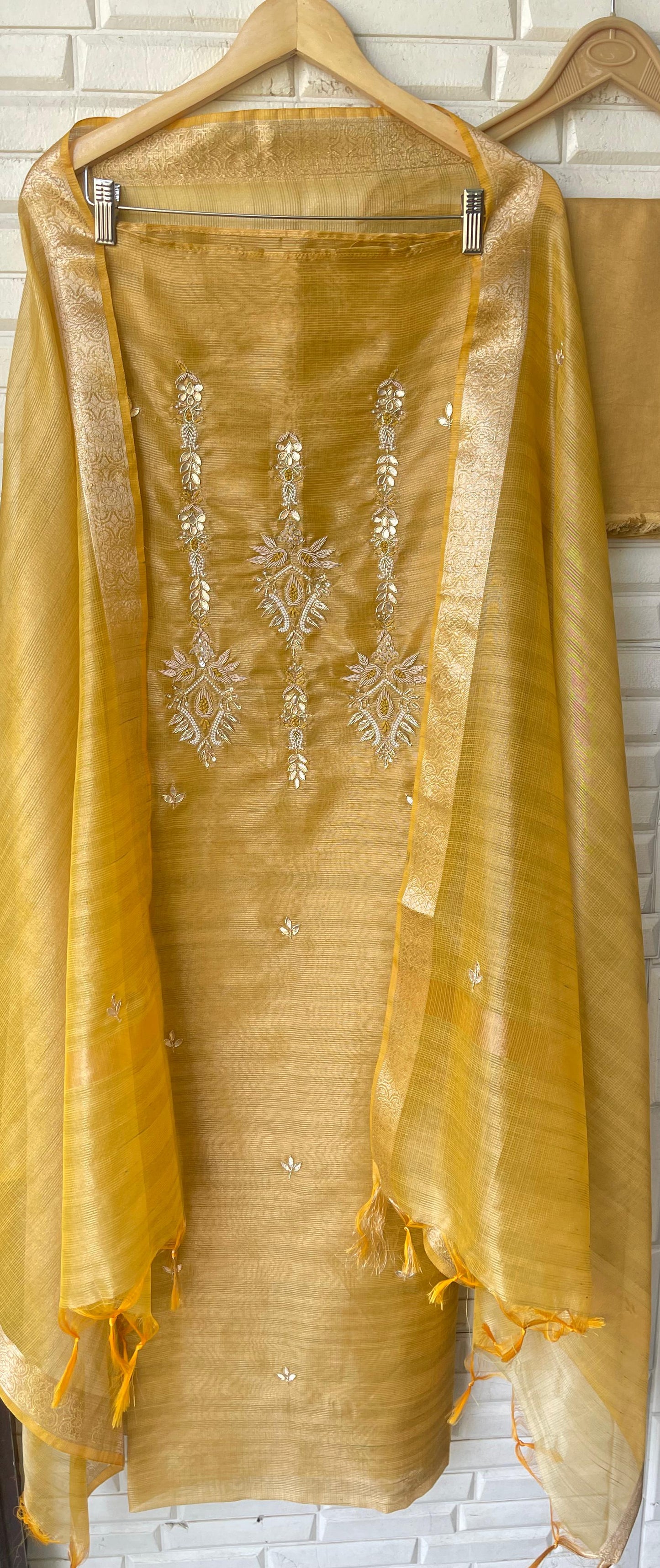 Shimmer linen silk unstitched ladies suit Rc17802 (a)