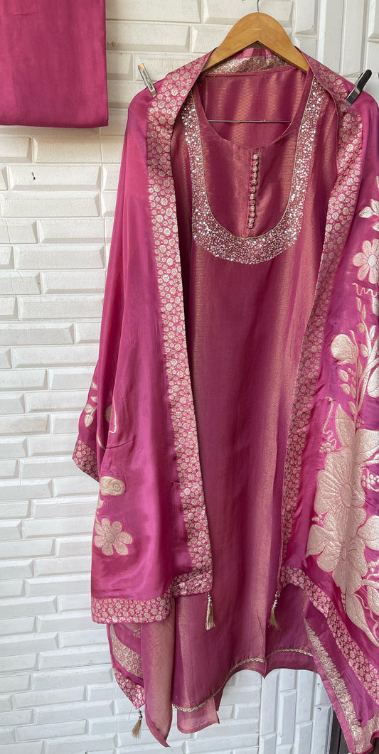 Shimmer silk unstitched ladies suit Rc16633 (b)