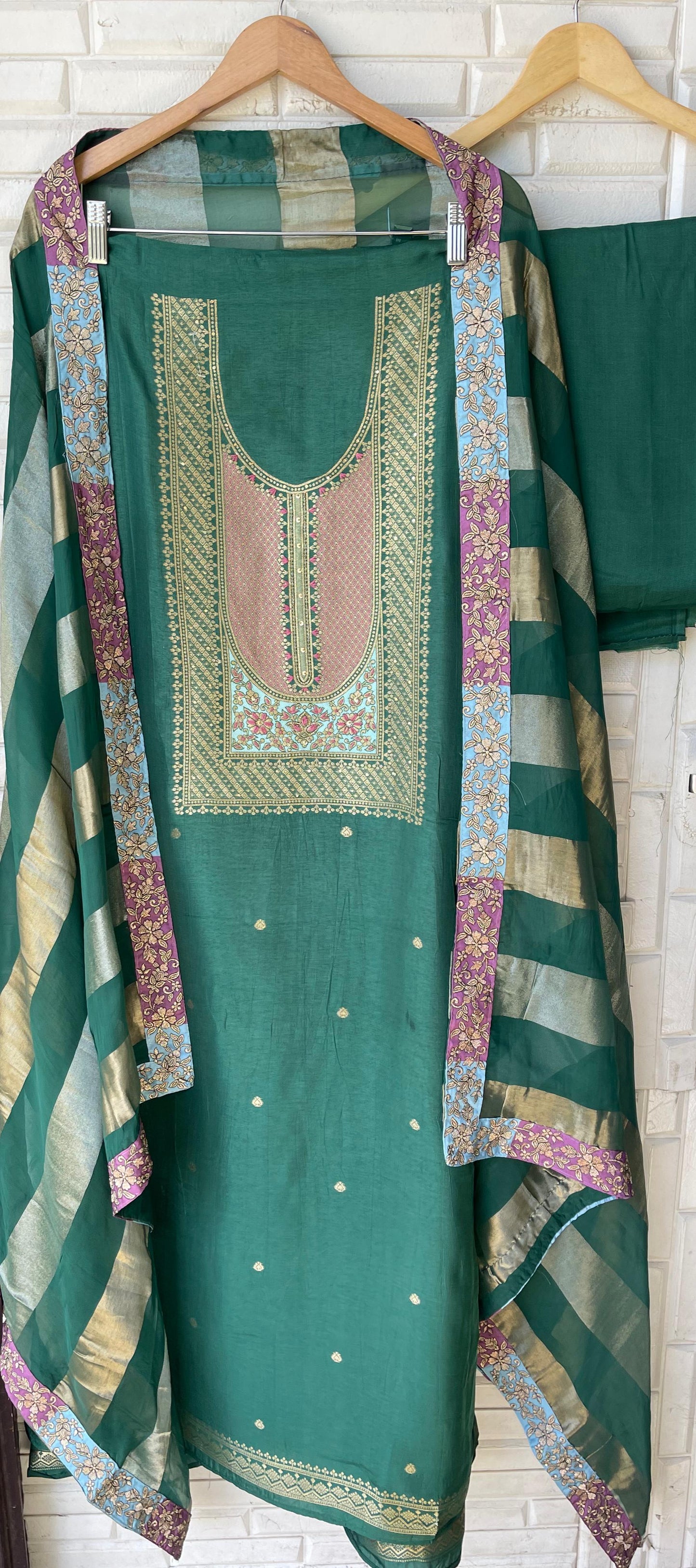 Banarasi tassar silk unstitched ladies suit Rc17722 (d)