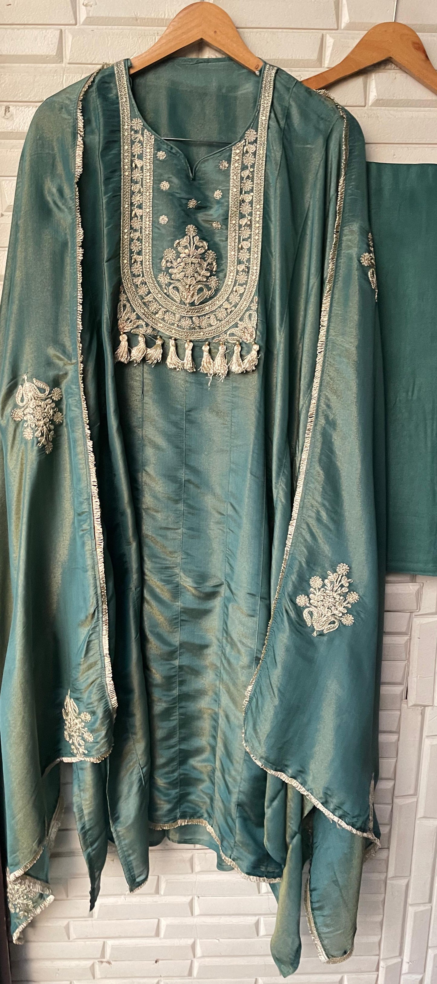 Shimmer silk semi stitched ladies suit Rc17533 (b)