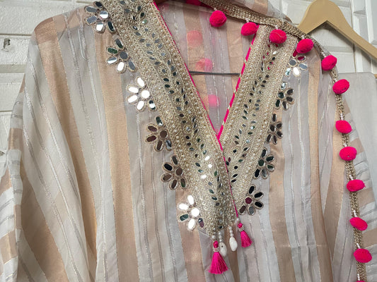 Banarasi shimmer silk unstitched ladies suit Rc17803