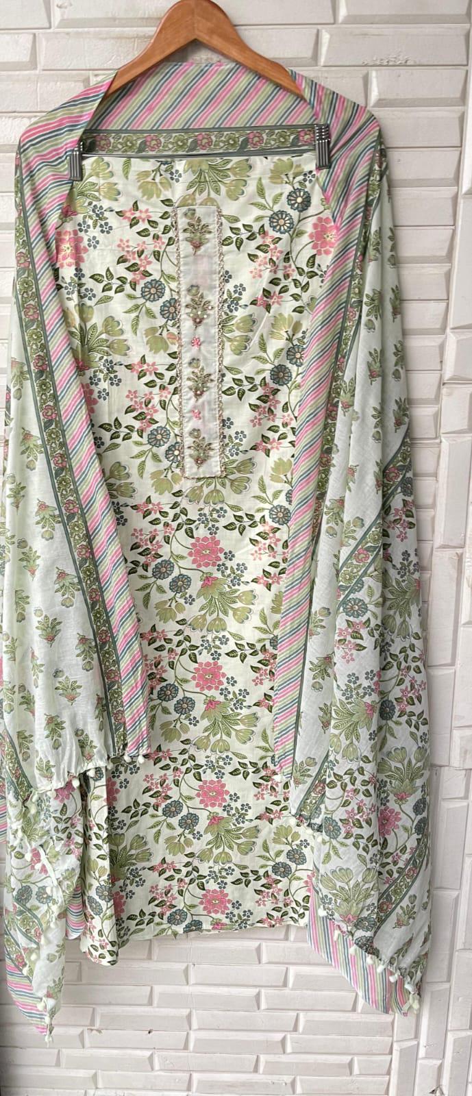 Cotton Printed Unstitched Ladies Suit Rc 17171