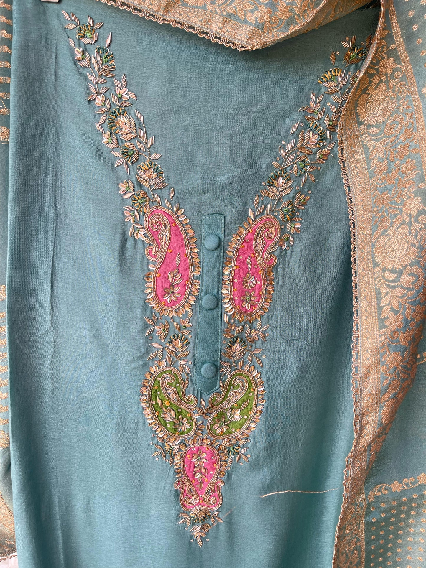 Silk unstitched ladies suit Rc16445 (a)
