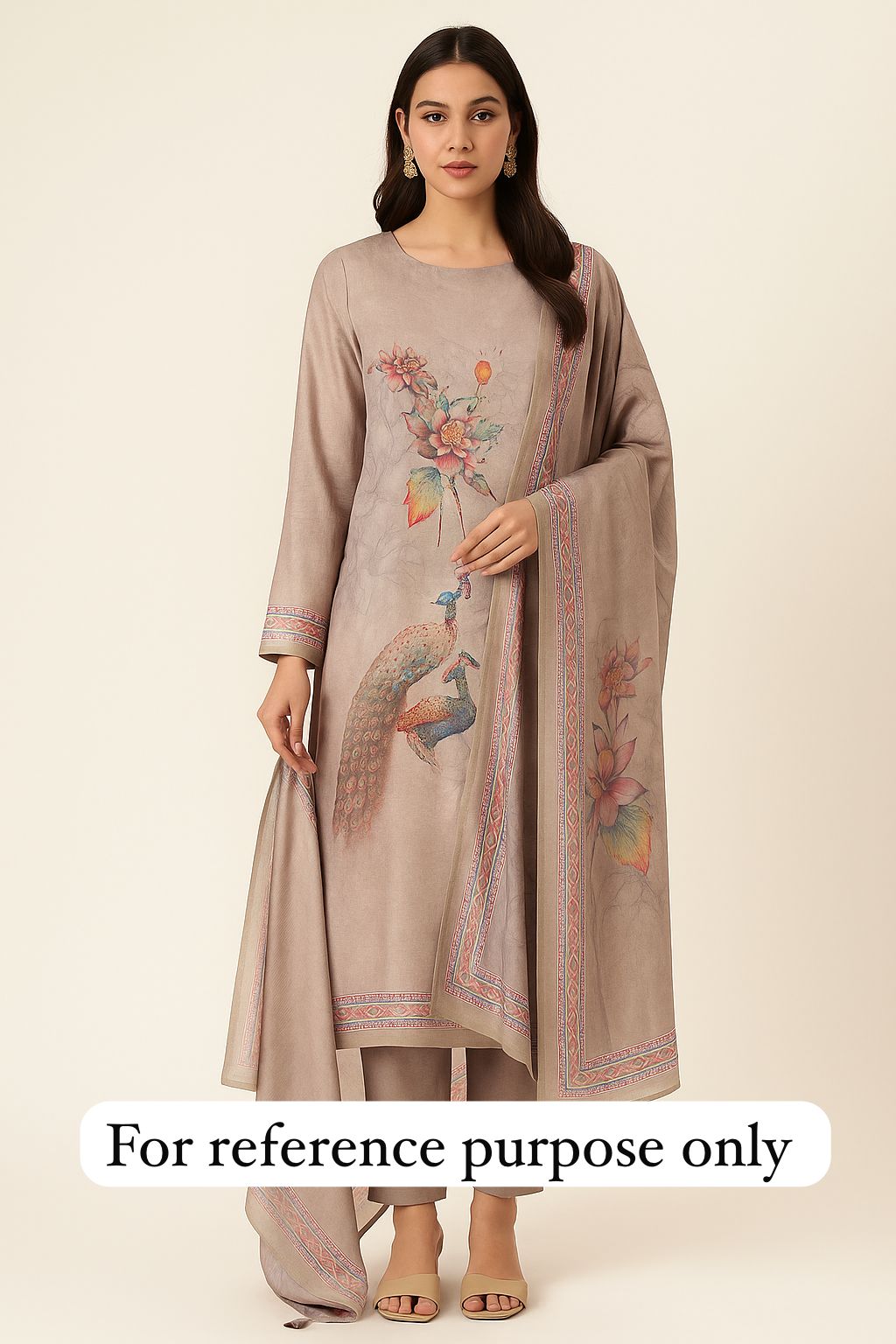 Self linen silk unstitched ladies suit Rc17835 (a)