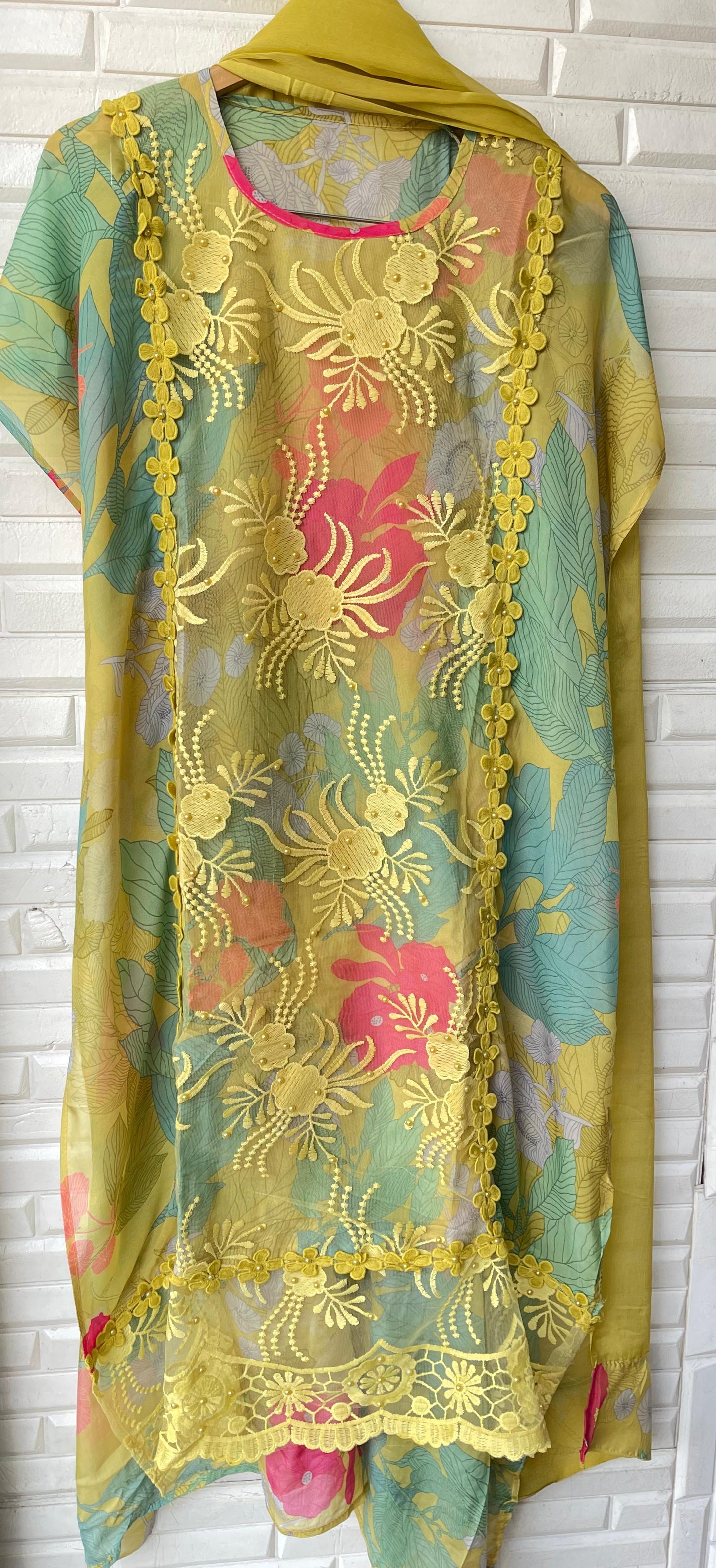 Organza Unstitched Ladies Suit Rc 15776