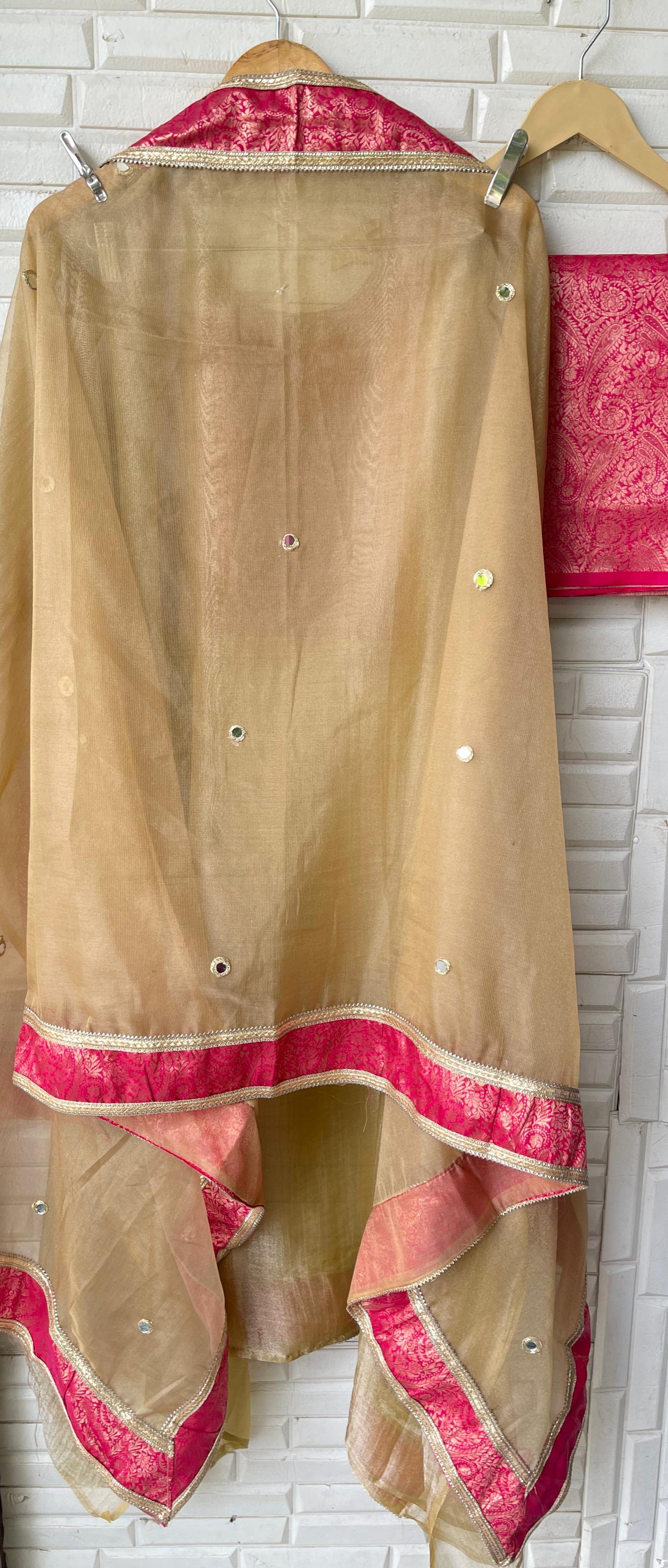 Crushed shimmer tissue unstitched ladies suit Rc17763 (a)