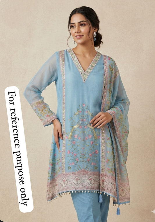 Organza printed unstitched ladies suit Rc18539 (b)