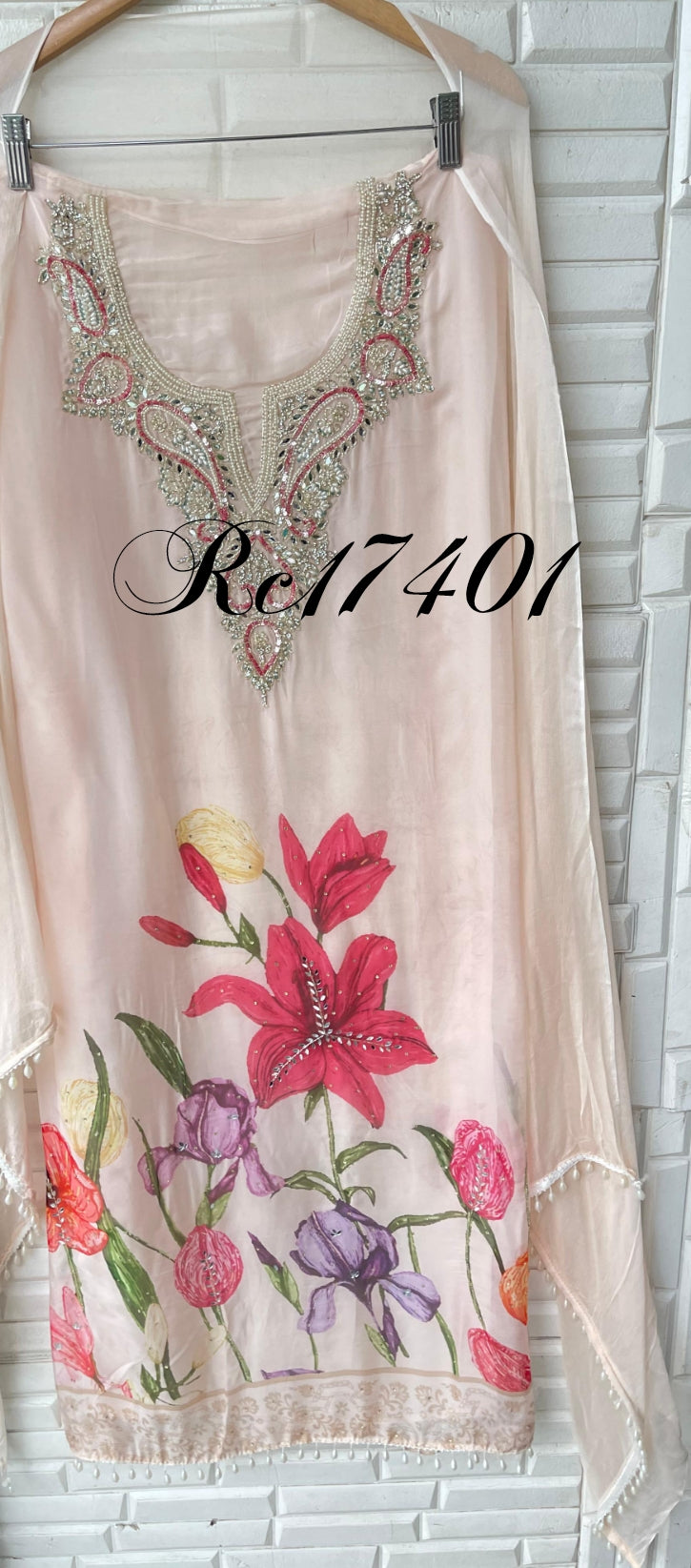 Organza unstitched ladies suit Rc17401