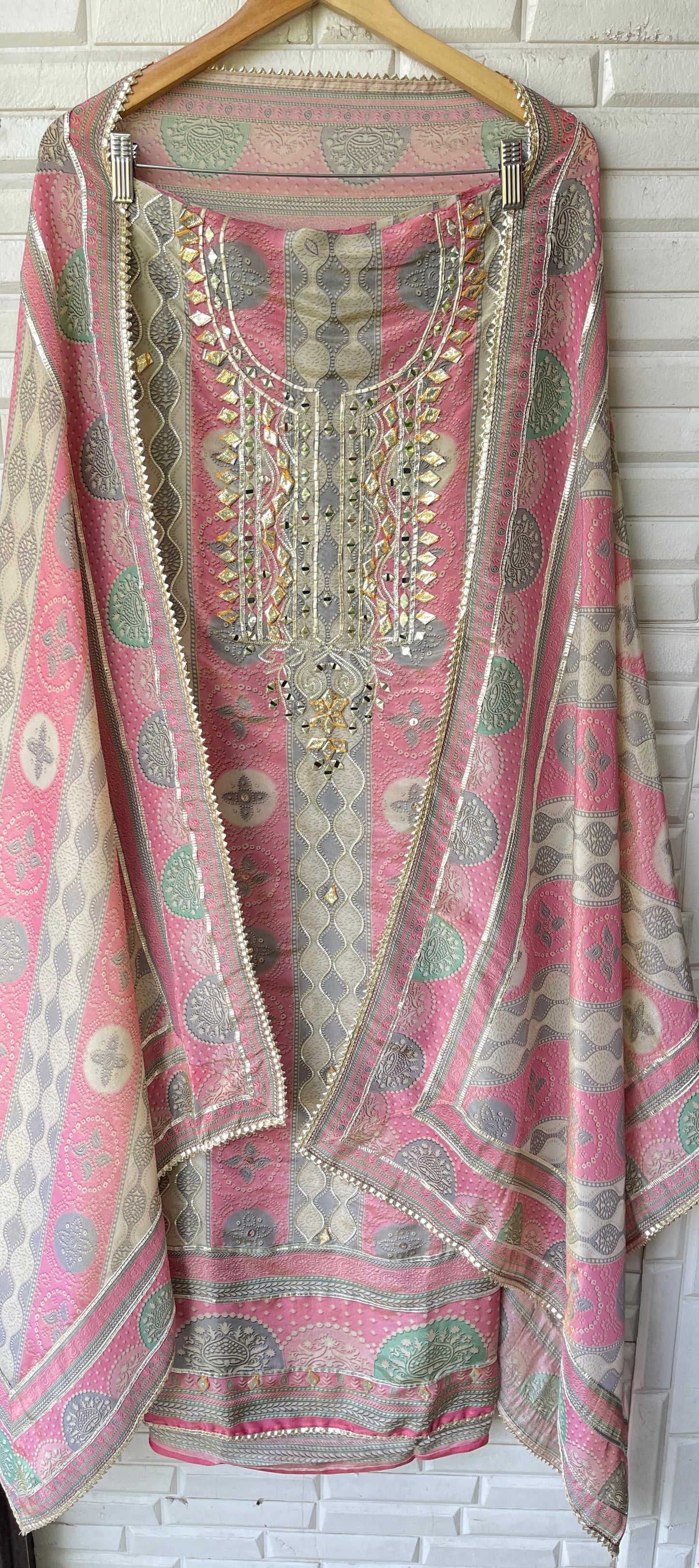 Shimmer tassar silk unstitched ladies suit Rc17679 (b)