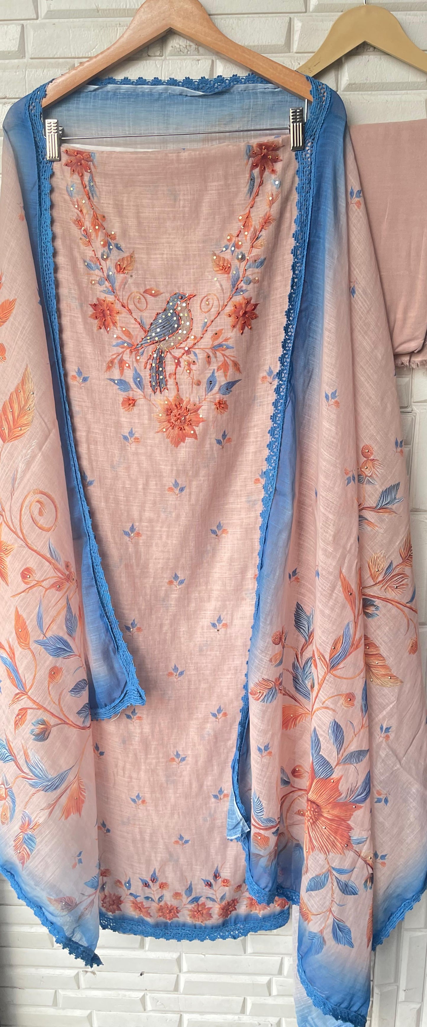 Cotton linen unstitched ladies suit Rc17579 (c)