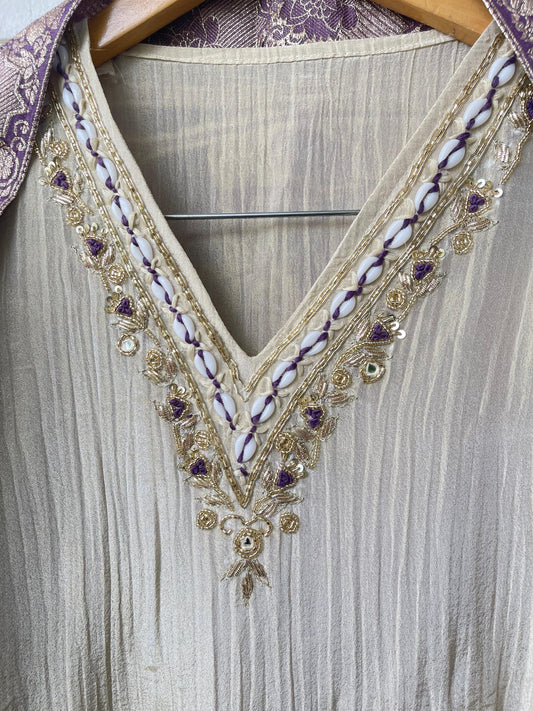 Shimmer tissue unstitched ladies suit Rc17364