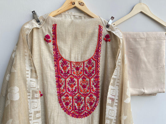 Self khadi mul chanderi unstitched ladies suit Rc17935