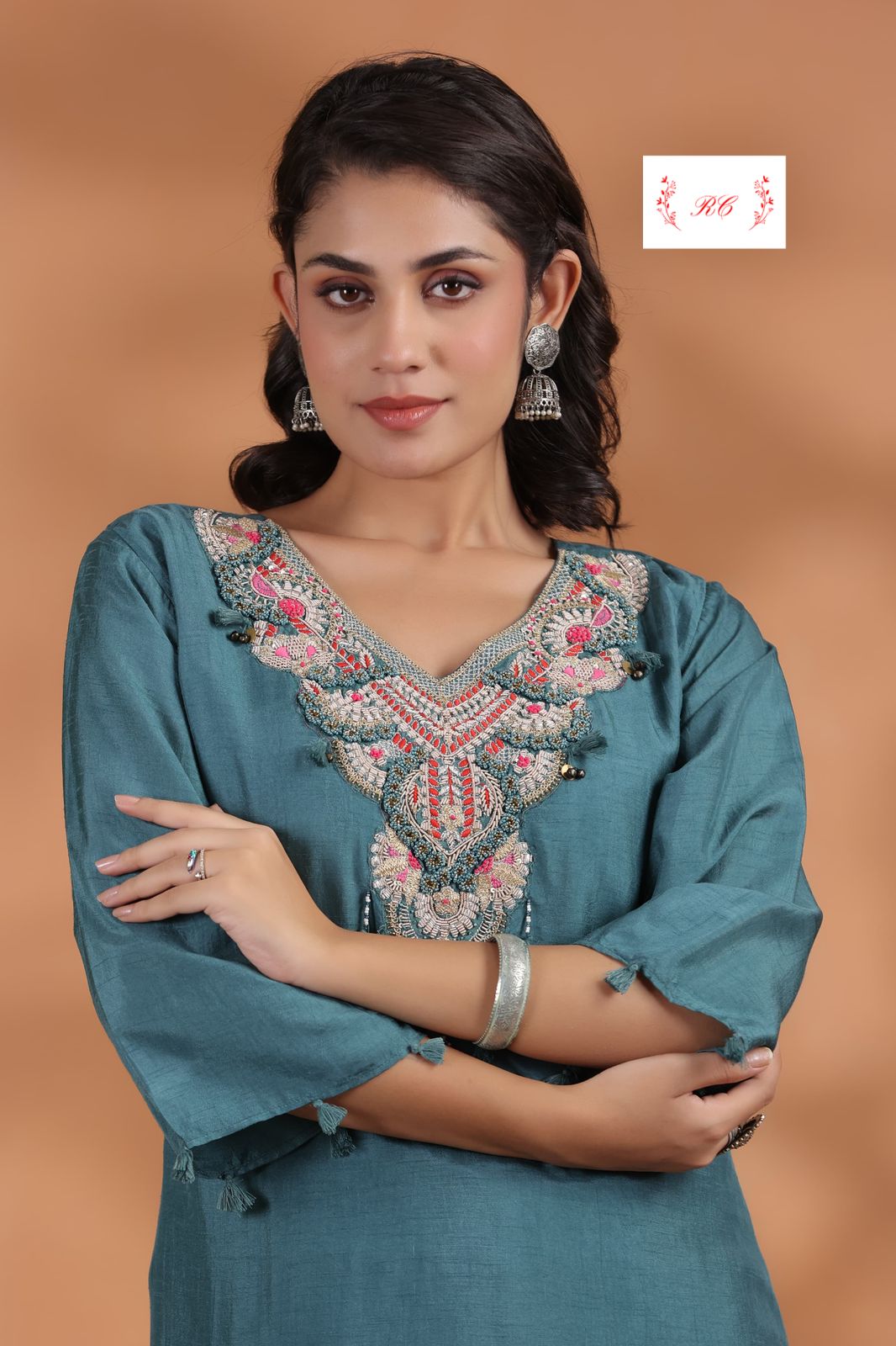 Pure Silk Ready to Wear Co-ord Set Rc 15277
