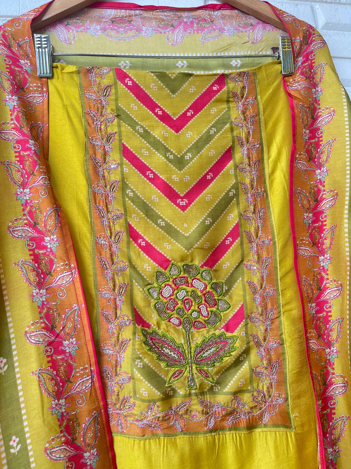 Tassar silk unstitched ladies suit Rc17640
