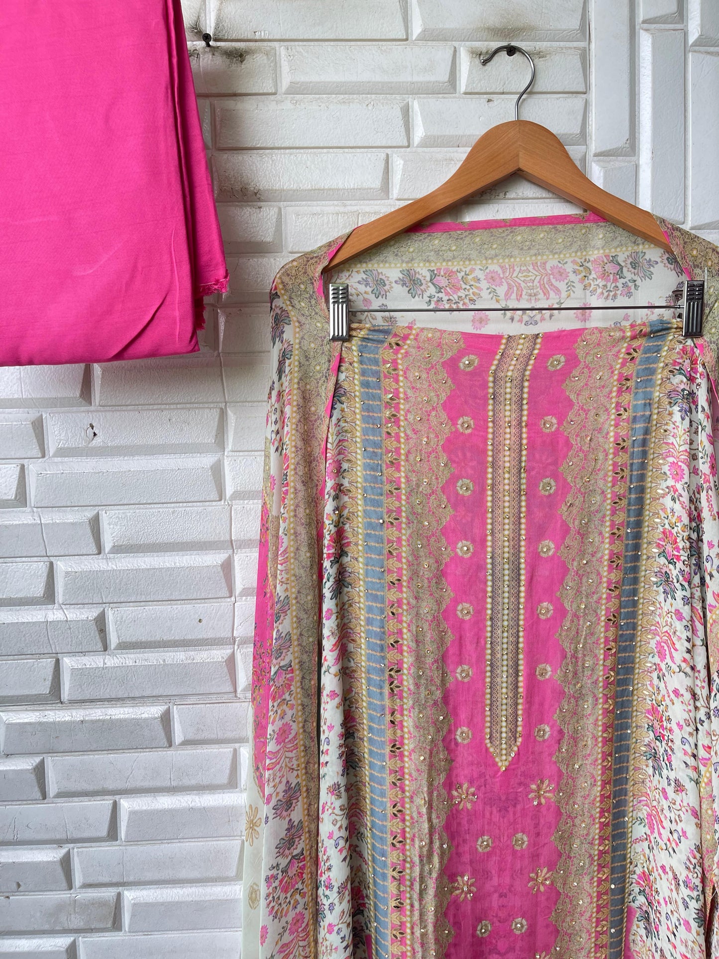 Organza unstitched ladies suit Rc17288