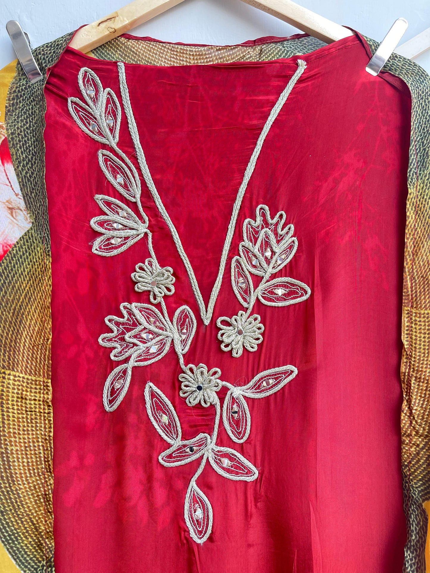 Satin crape unstitched ladies suit Rc17918