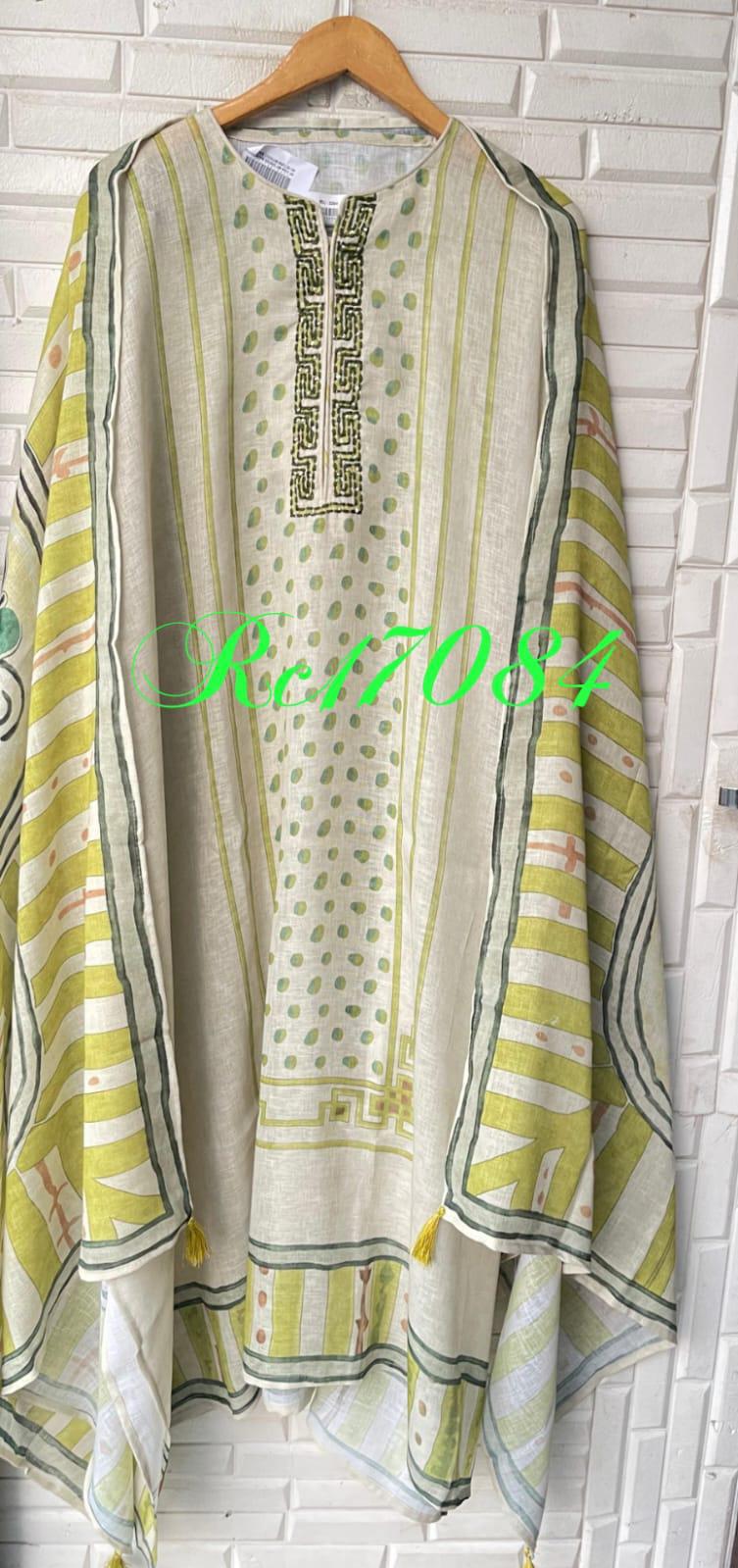 Linen unstitched ladies suit Rc17084